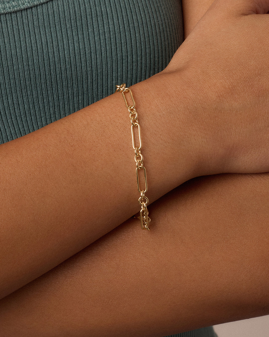 Reed Link Bracelet || option::18k Gold Plated