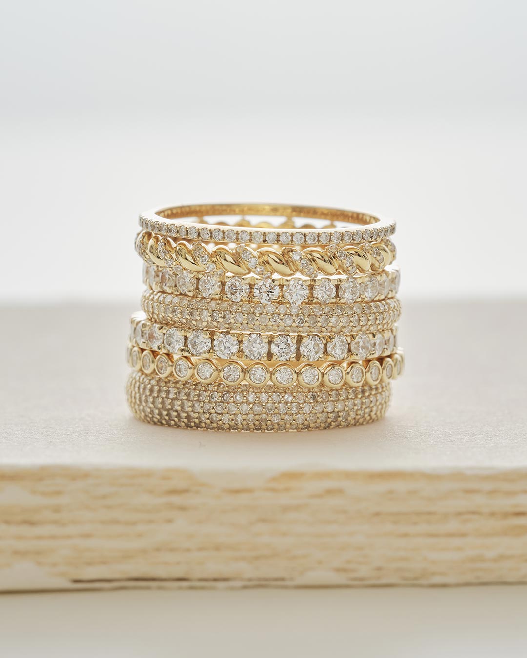 diamond and solid gold rings
