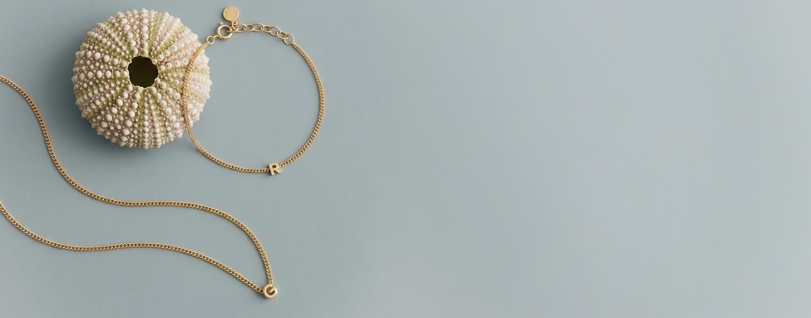 Sea shell and gold plated initial styles 