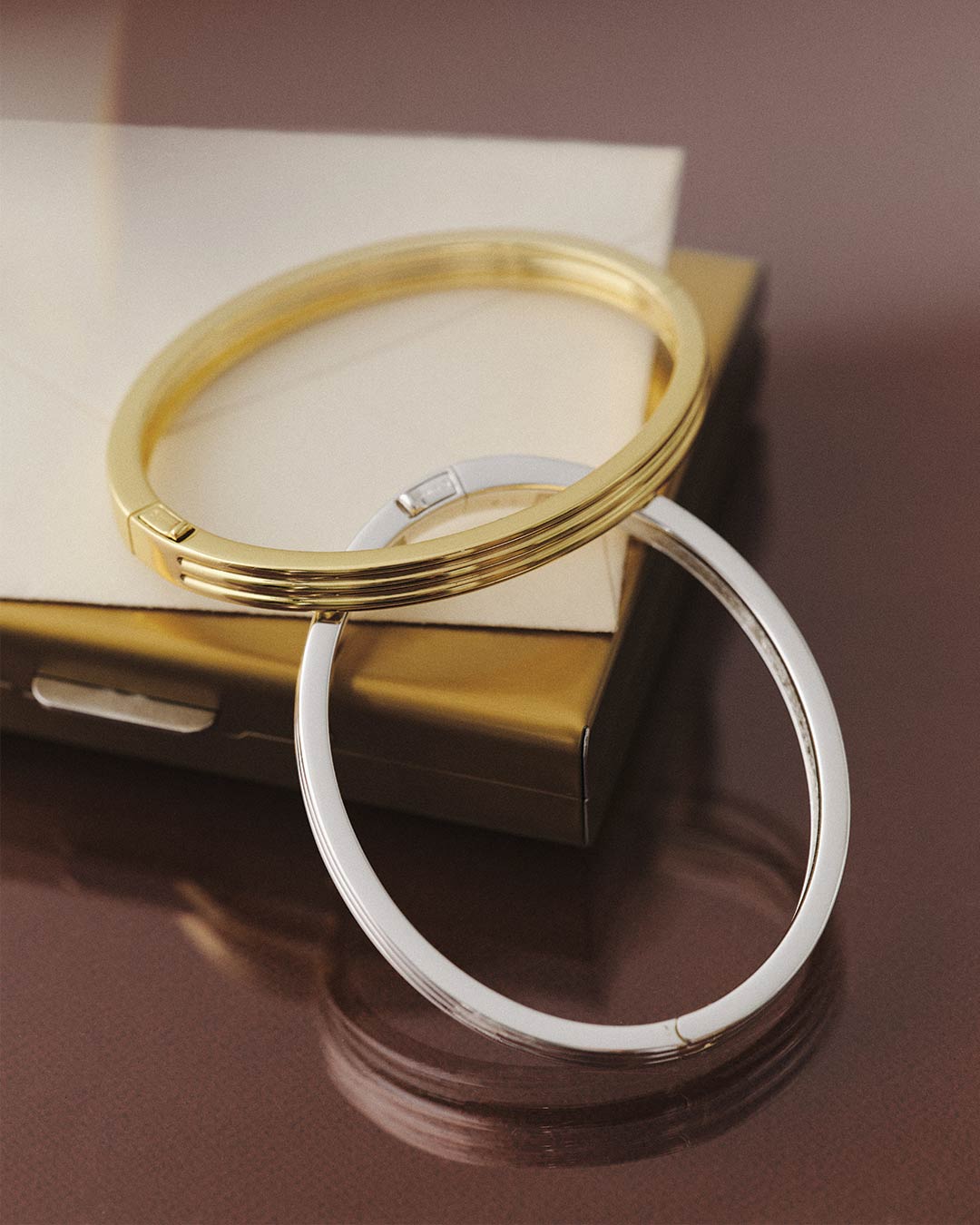 gold and silver plated cuff bracelets