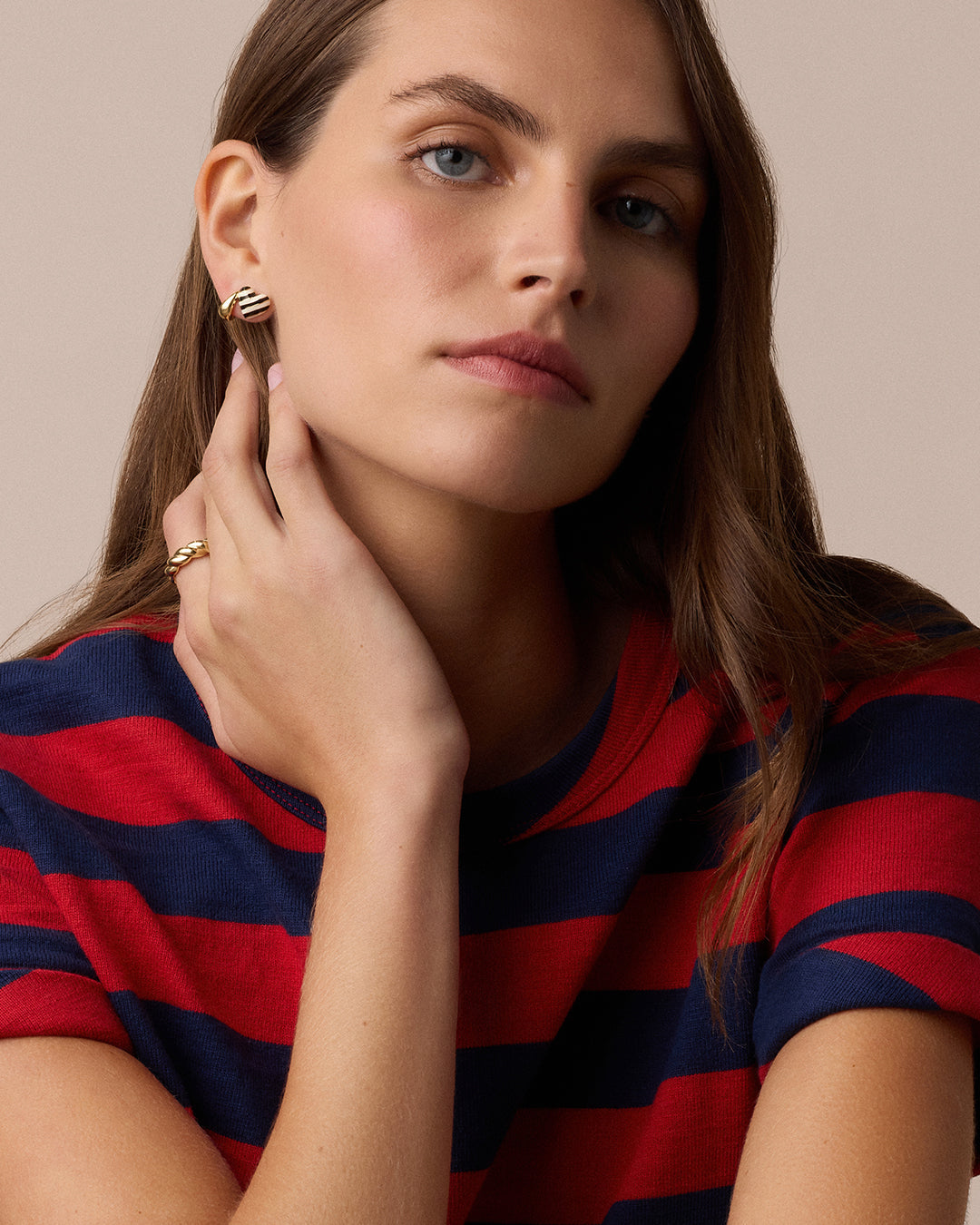 Campbell Enamel Heart Studs || option::18k Gold Plated, Black