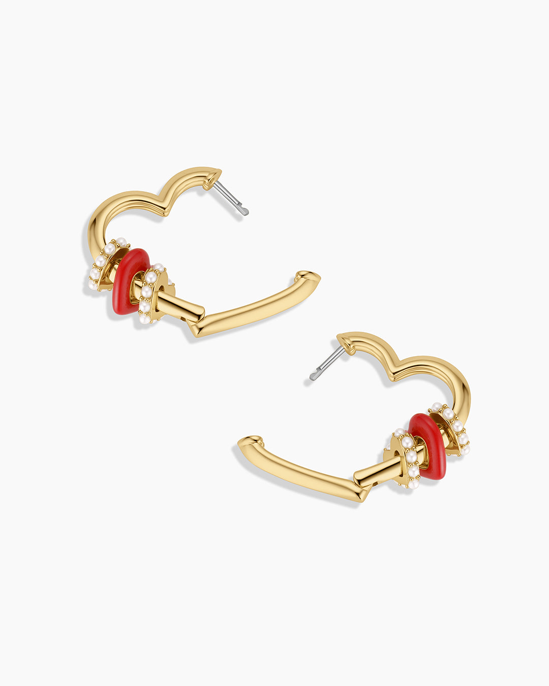 Love Pearl Hoops || option::18k Gold Plated 