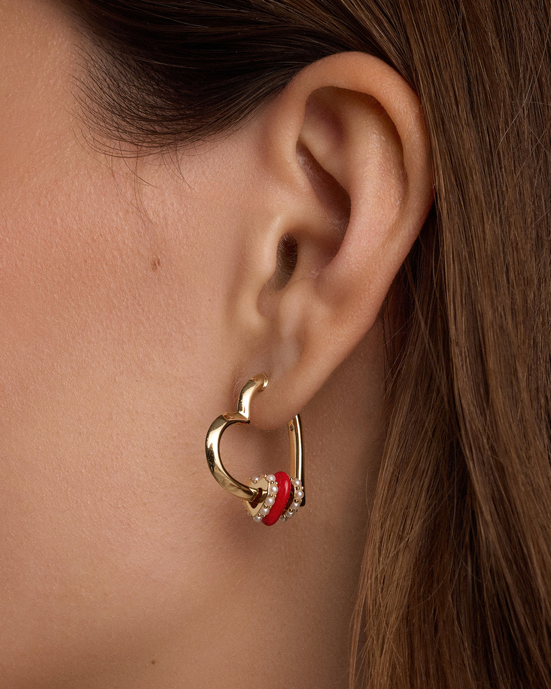 Love Pearl Hoops || option::18k Gold Plated 