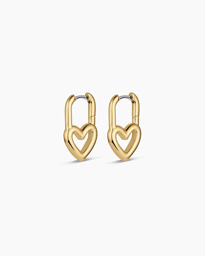 Open Heart Padlock Huggies