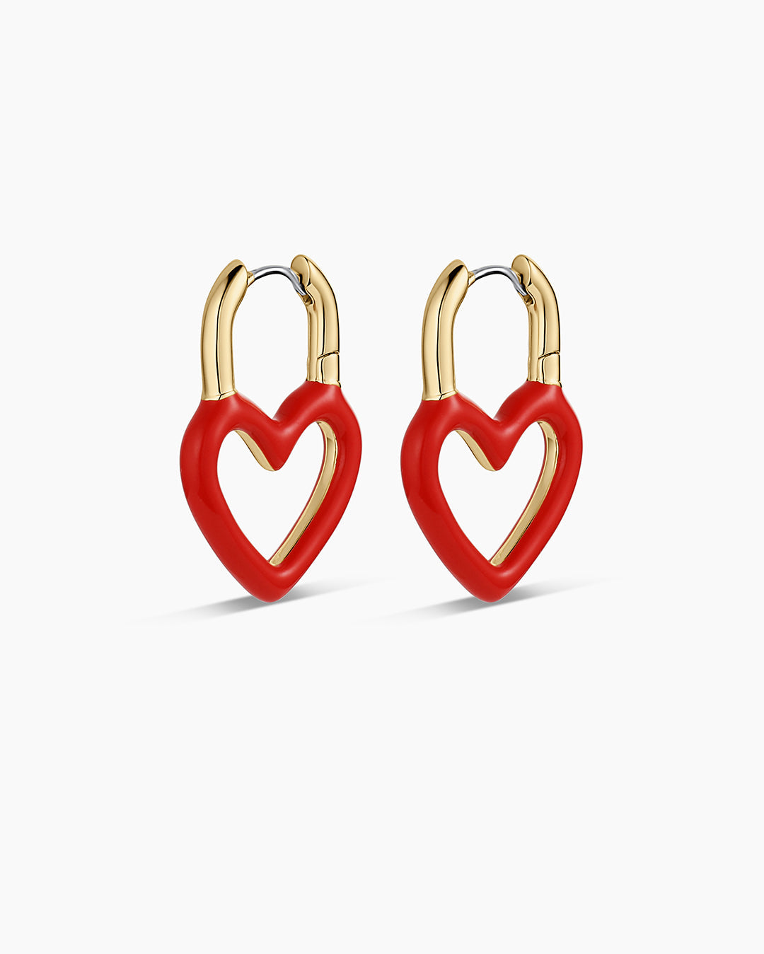 Open Heart Enamel Padlock Hoops – gorjana