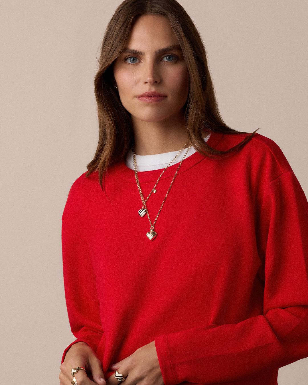 Campbell Heart Pendant Necklace || option::18k Gold Plated 