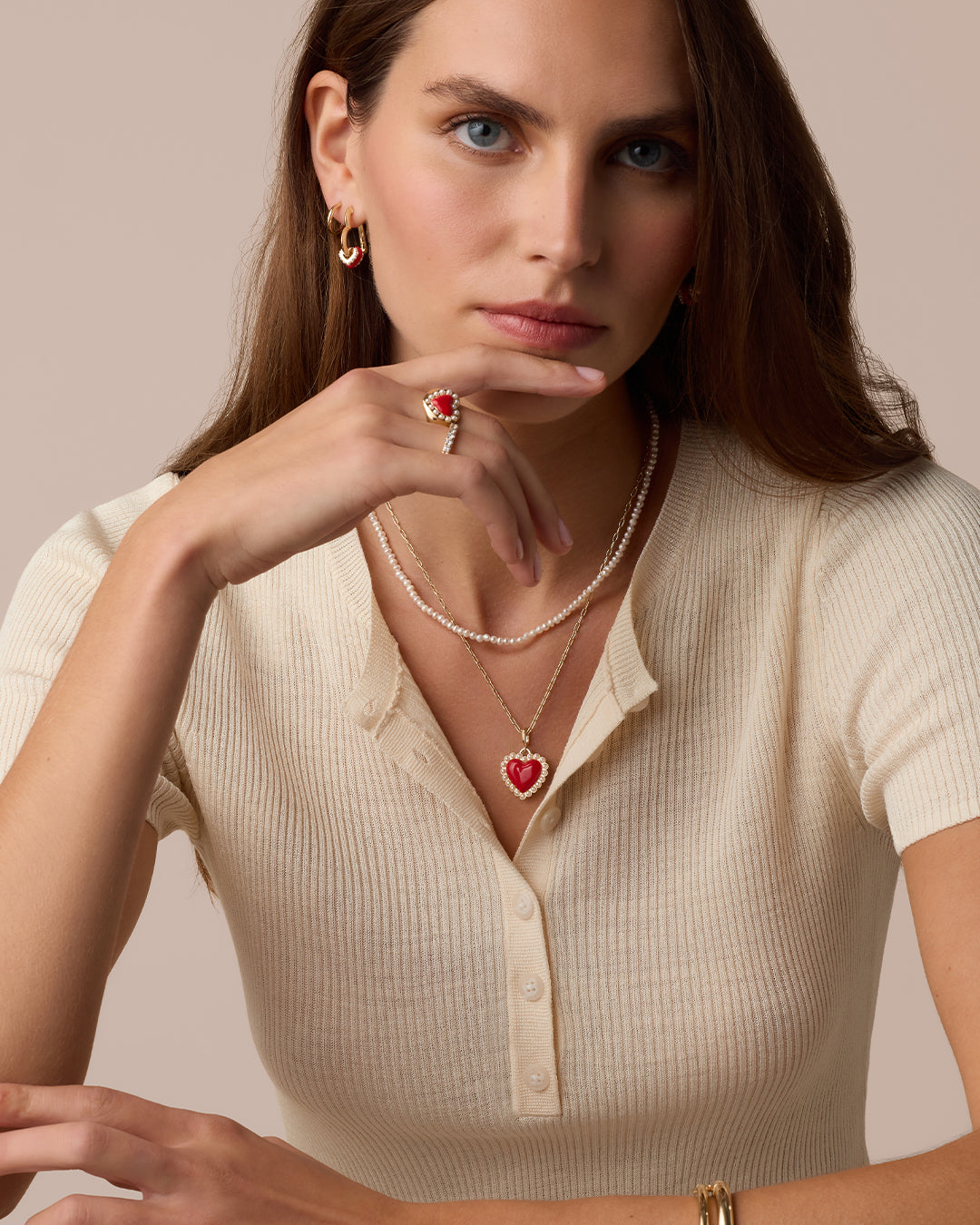 Love Pearl Parker Charm || option::18k Gold Plated 