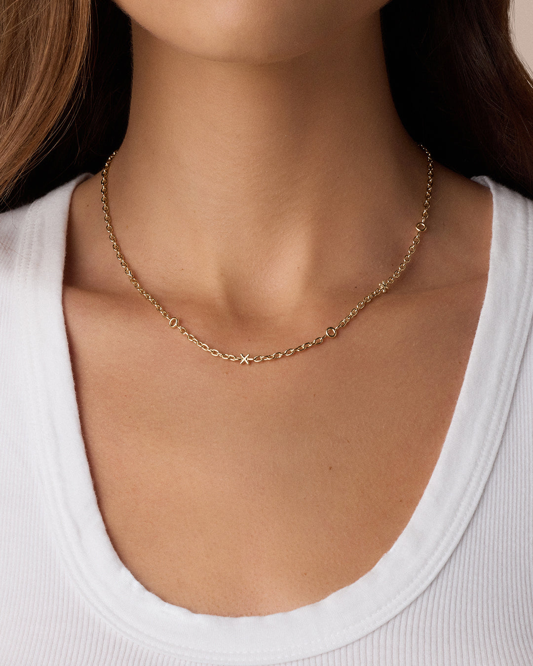 XOXO Necklace || option::18k Gold Plated 