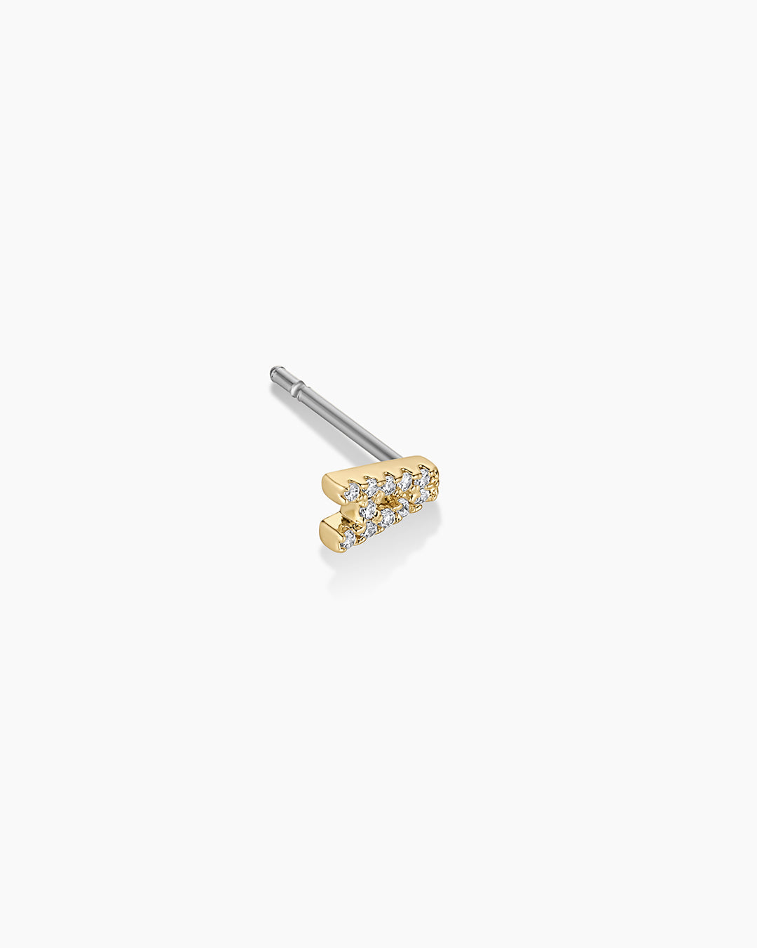 Wilder Shimmer Alphabet Single Stud || option::18K Gold Plated, A
