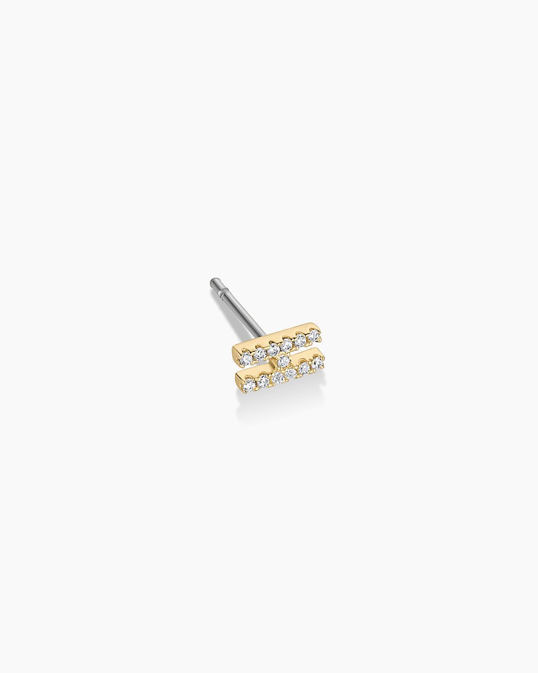 Wilder Shimmer Alphabet Single Stud || option::18K Gold Plated, H
