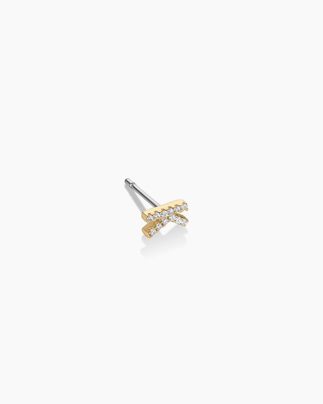 Wilder Shimmer Alphabet Single Stud || option::18K Gold Plated, K