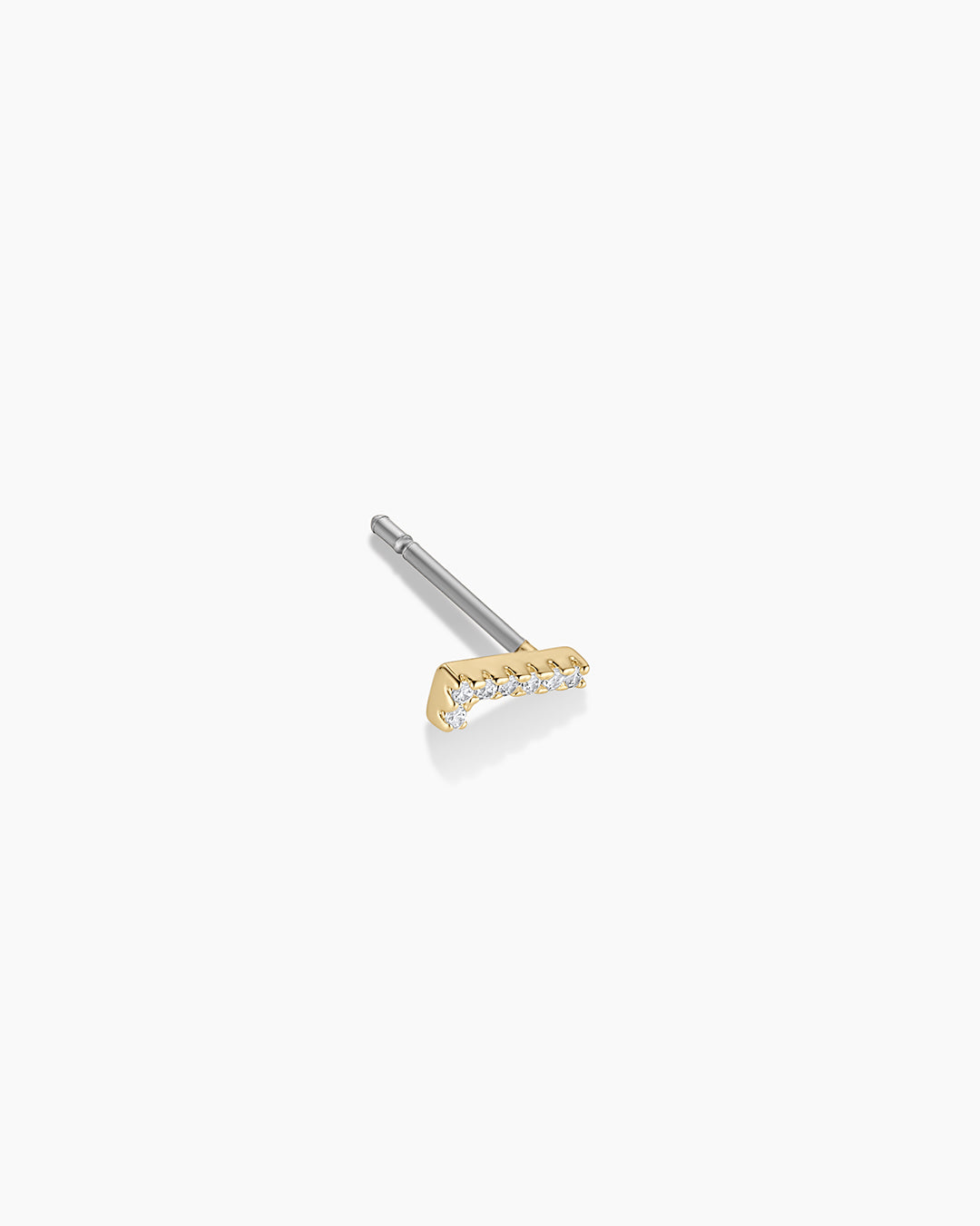 Wilder Shimmer Alphabet Single Stud || option::18K Gold Plated, L
