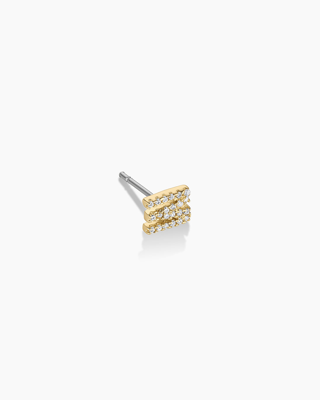 Wilder Shimmer Alphabet Single Stud || option::18K Gold Plated, M