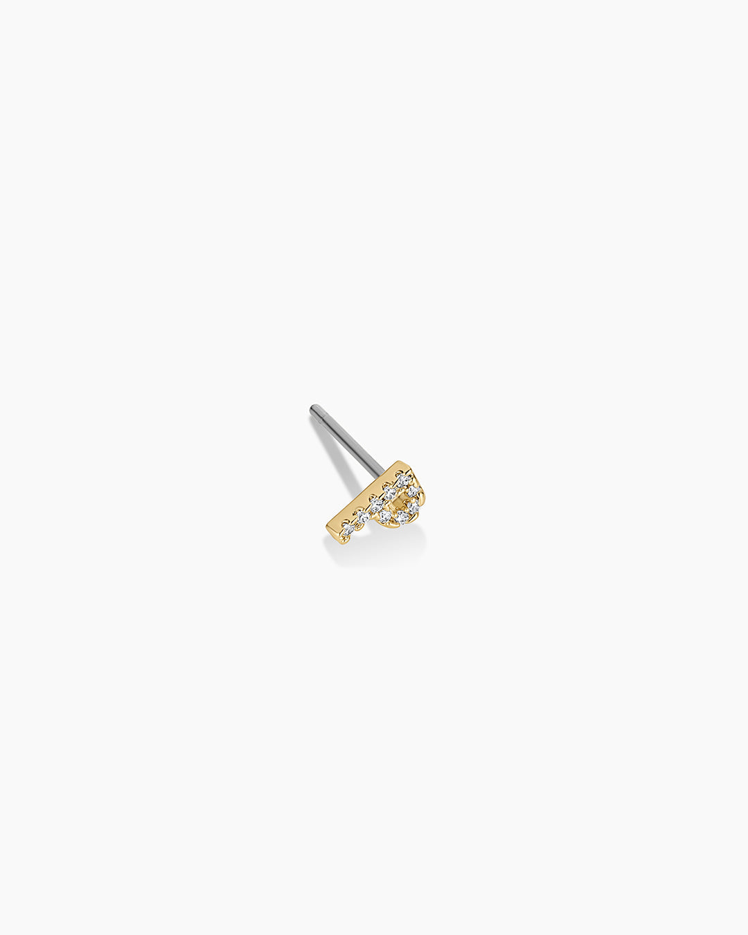 Wilder Shimmer Alphabet Single Stud || option::18K Gold Plated, P