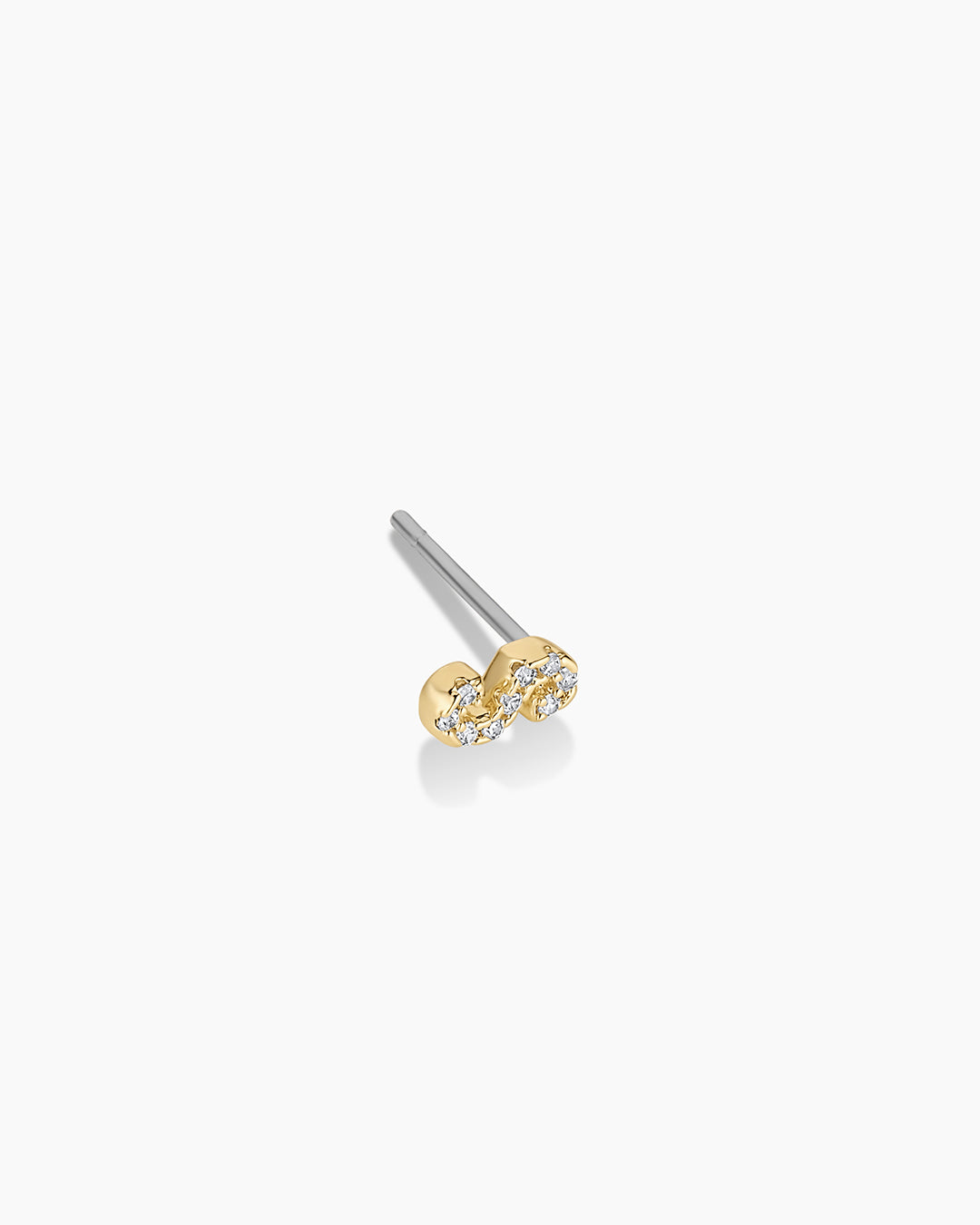 Wilder Shimmer Alphabet Single Stud || option::18K Gold Plated, S