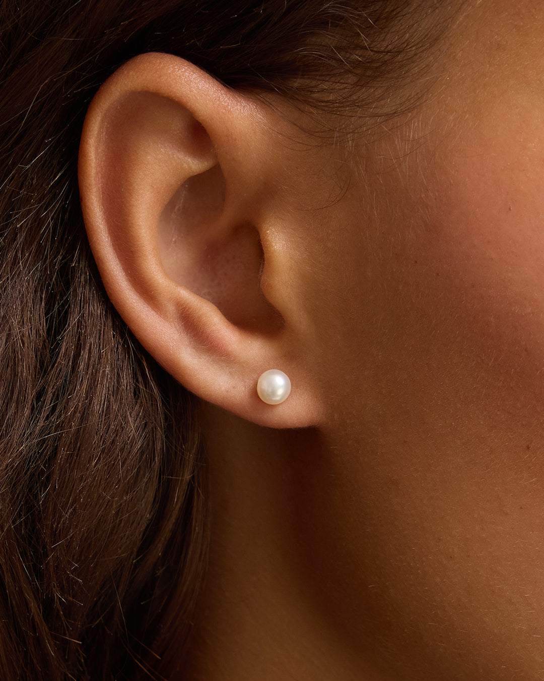 Pearl Single Stud || option::18K Gold Plated, 5mm