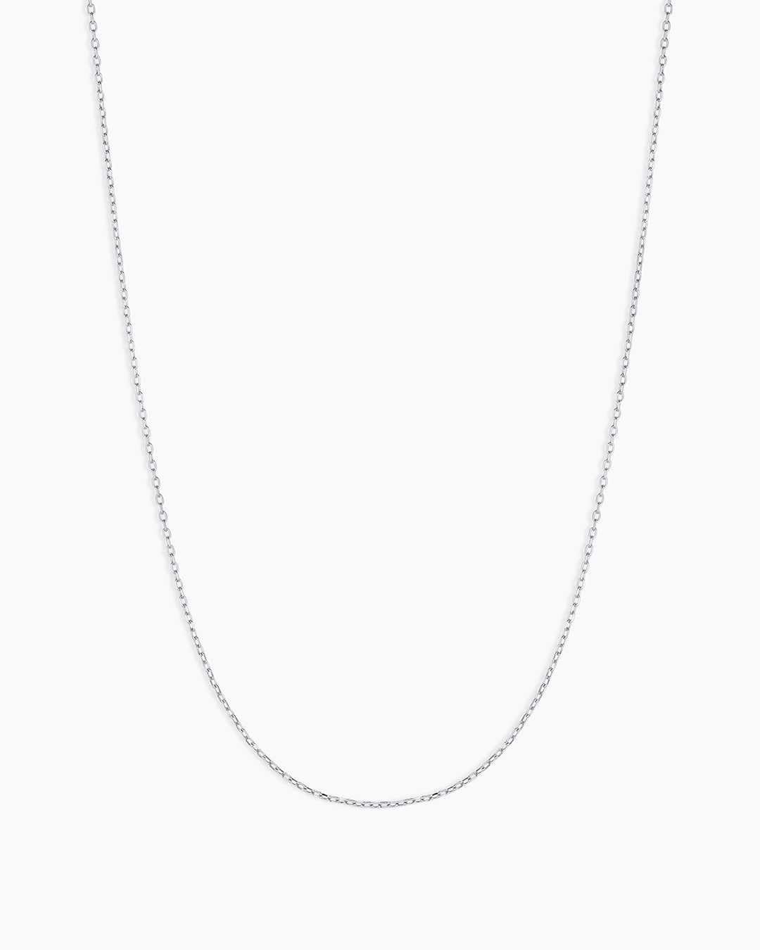 14K Gold Basic Chain || option::19-21 in., 14K Solid White Gold