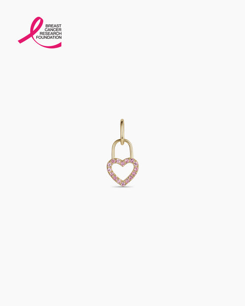 BCRF Pink Sapphire Heart Padlock Charm – gorjana