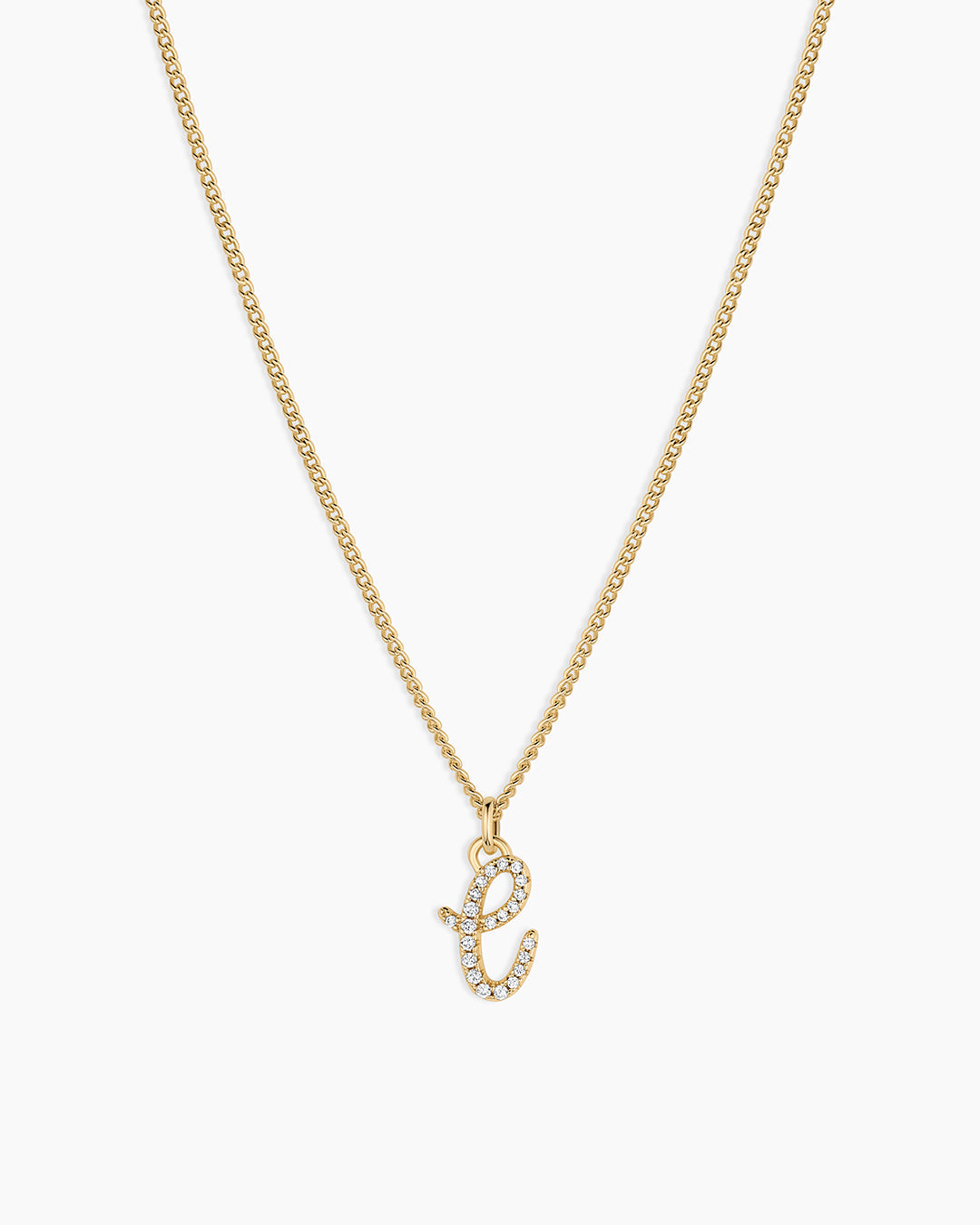 Wilder Shimmer Alphabet Necklace || option::18K Gold Plated, C