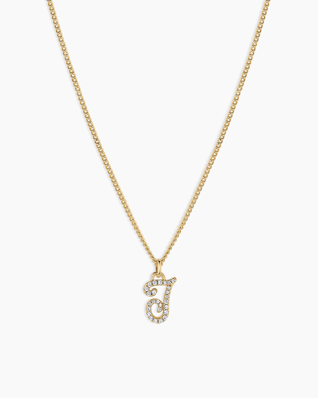 Wilder Shimmer Alphabet Necklace || option::18K Gold Plated, J