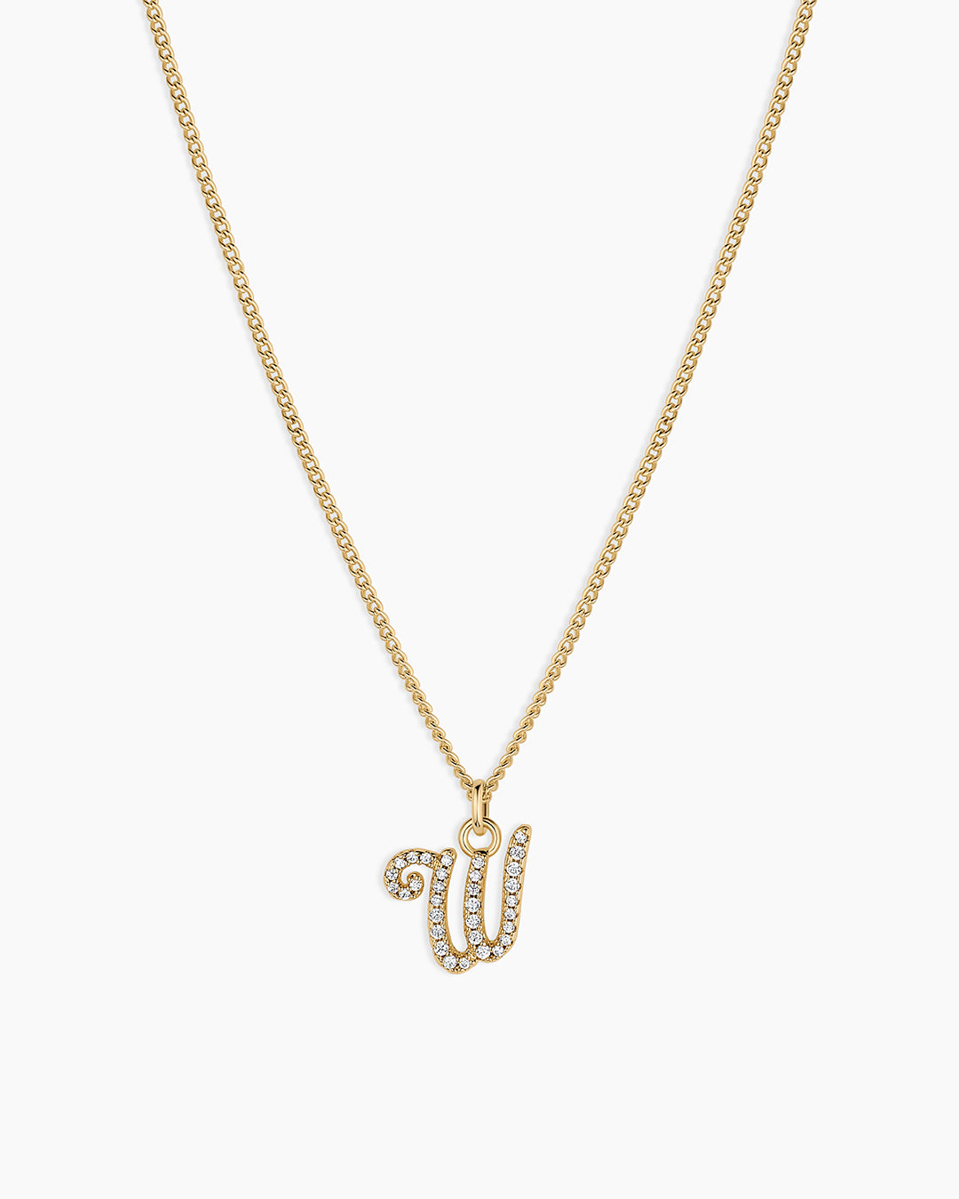 Wilder Shimmer Alphabet Necklace || option::18K Gold Plated, W