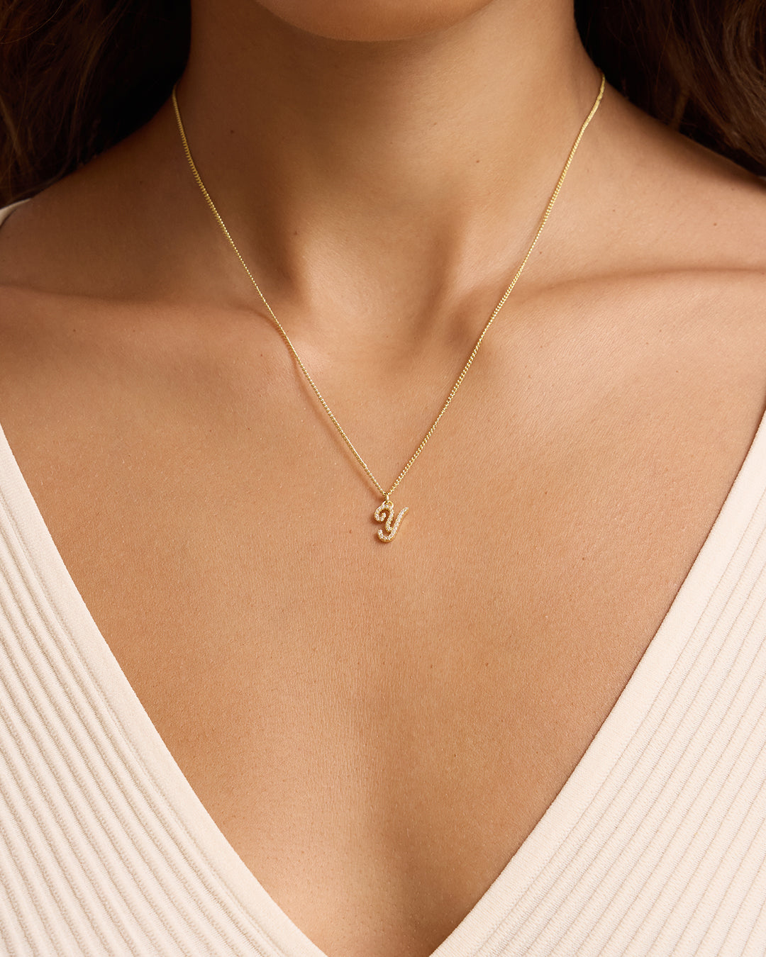 Wilder Shimmer Alphabet Necklace || option::18K Gold Plated, Y