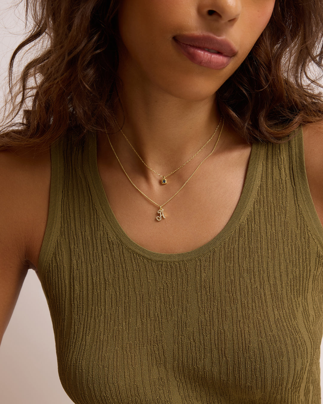 Petite Puff Birthstone Necklace || option::18K Gold Plated, Turquoise - December