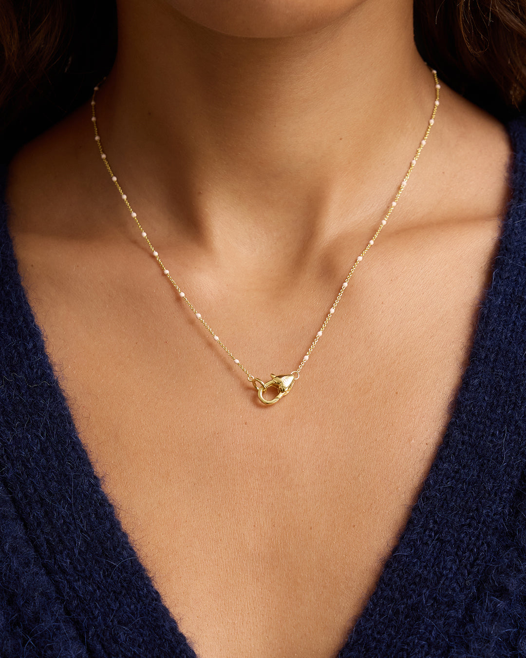 BCRF Heart Clasp Necklace || option::18K Gold Plated