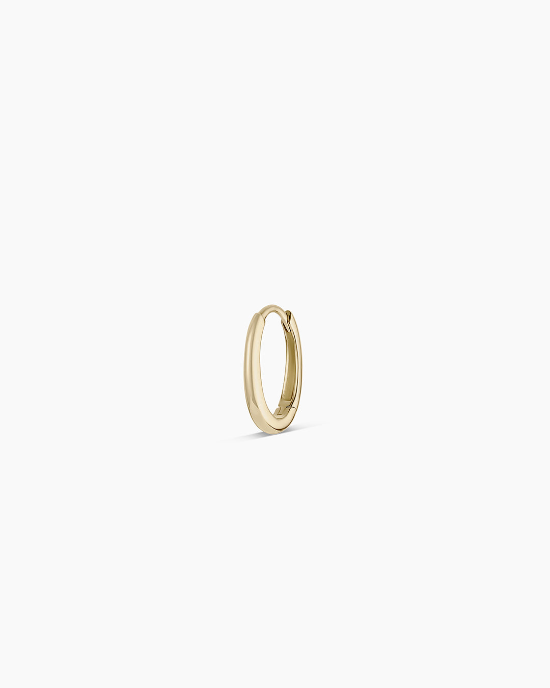 14k Gold Everyday Oval Single Huggie || option::14k Solid Gold, 12mm