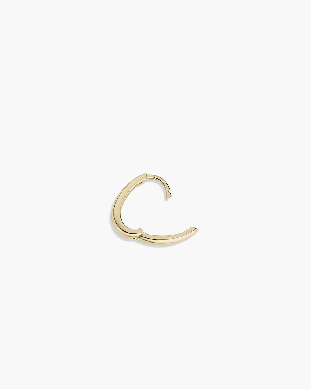 14k Gold Everyday Oval Single Huggie || option::14k Solid Gold, 12mm