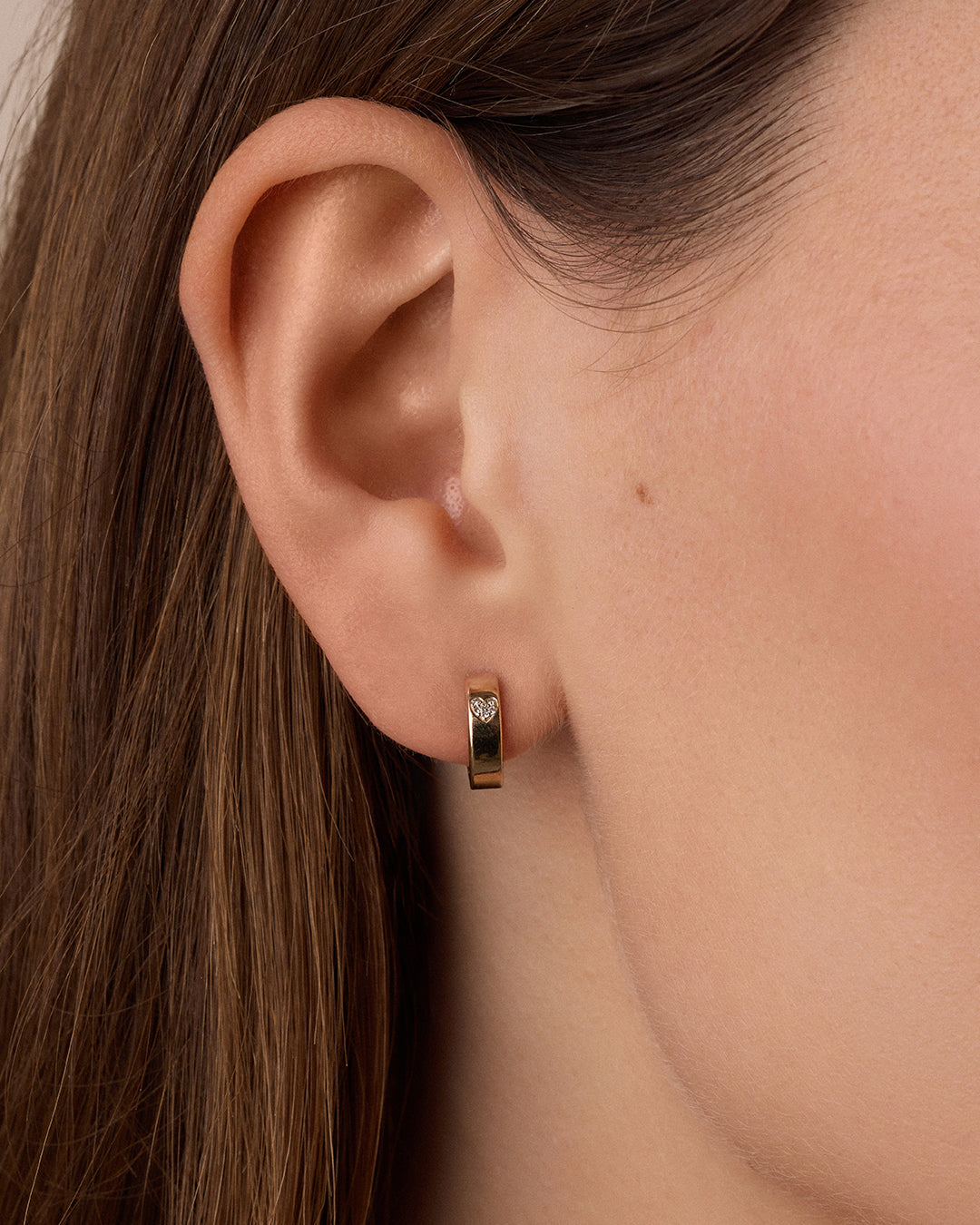 Diamond Love Rose Huggies || option::14k Solid Gold