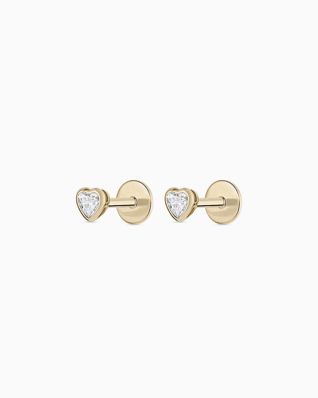 Lab Grown Diamond Heart Flat Back Studs