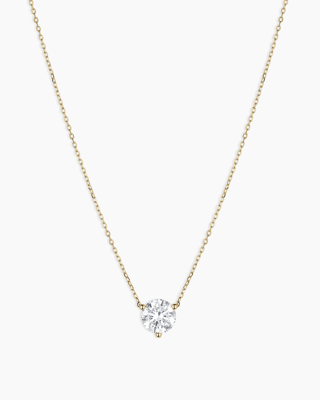 Lab Grown Diamond Solitaire Necklace || option::14K Solid Gold