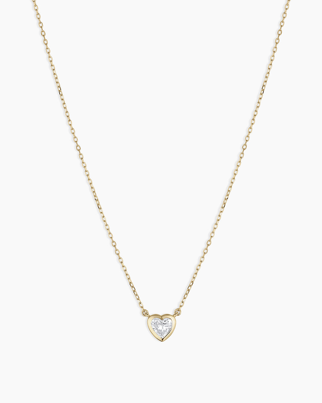 Lab Grown Diamond Heart Necklace || option::14k Solid Gold