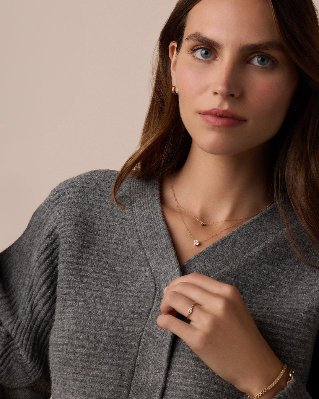 Lab Grown Diamond Solitaire Necklace || option::14k Solid Gold