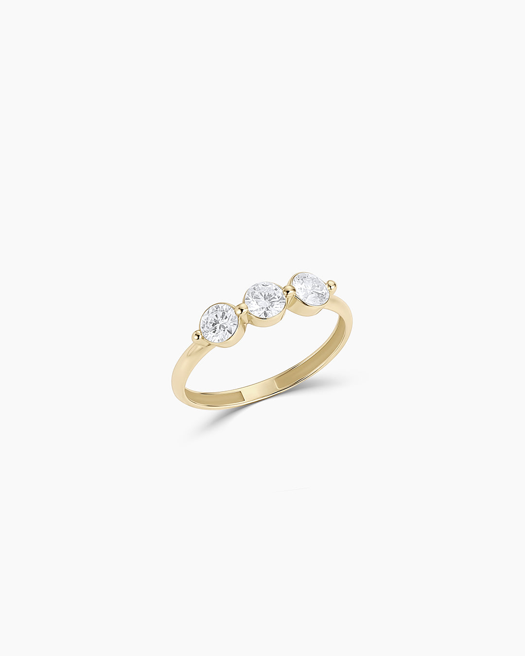Lab Grown Diamond Trio Ring || option::14k Solid Gold
