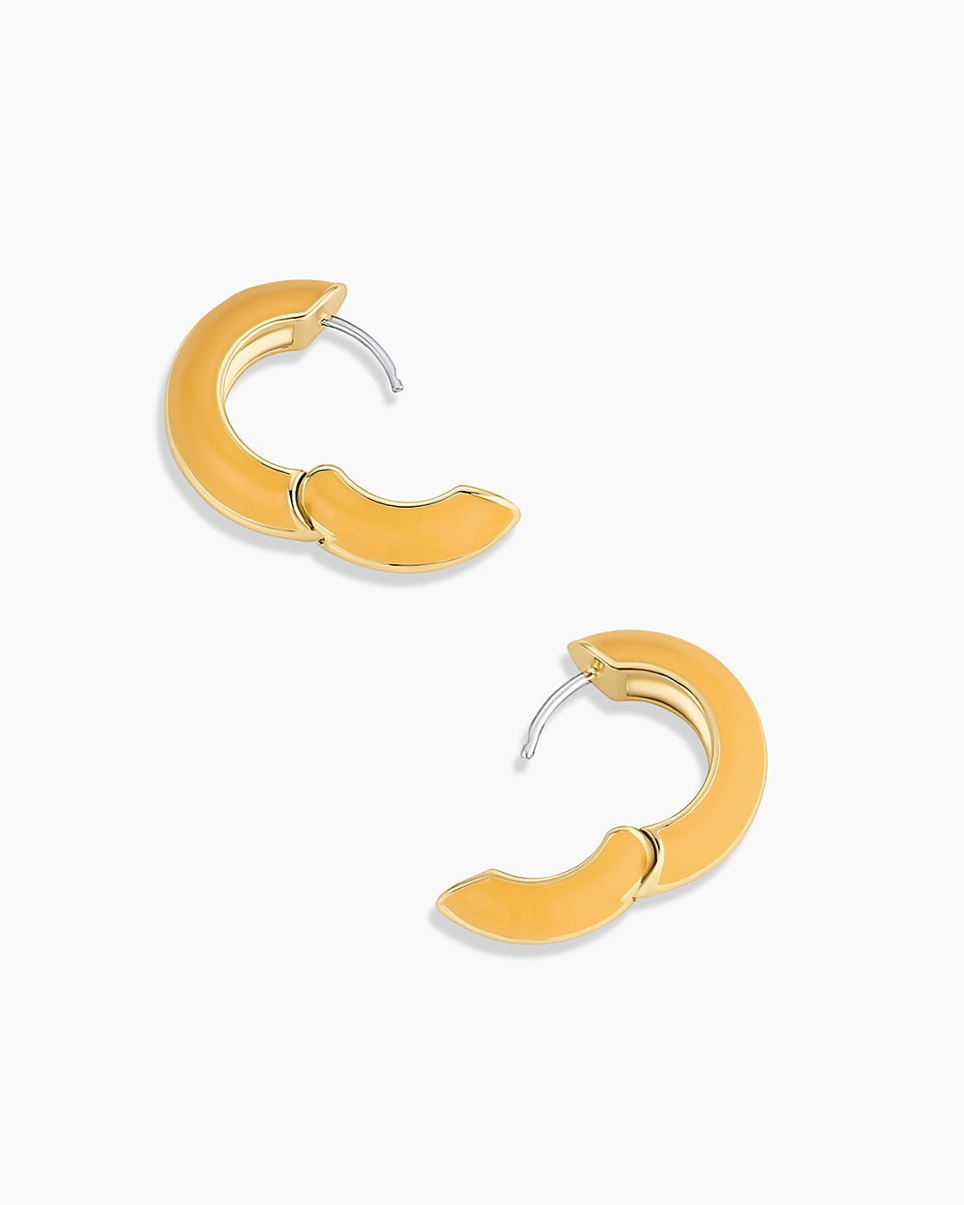 Lou Stripe Huggies || option::18k Gold Plated, Yellow