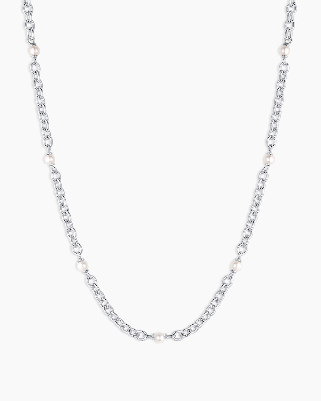 Finley Pearl Dot Necklace || option::Silver Plated
