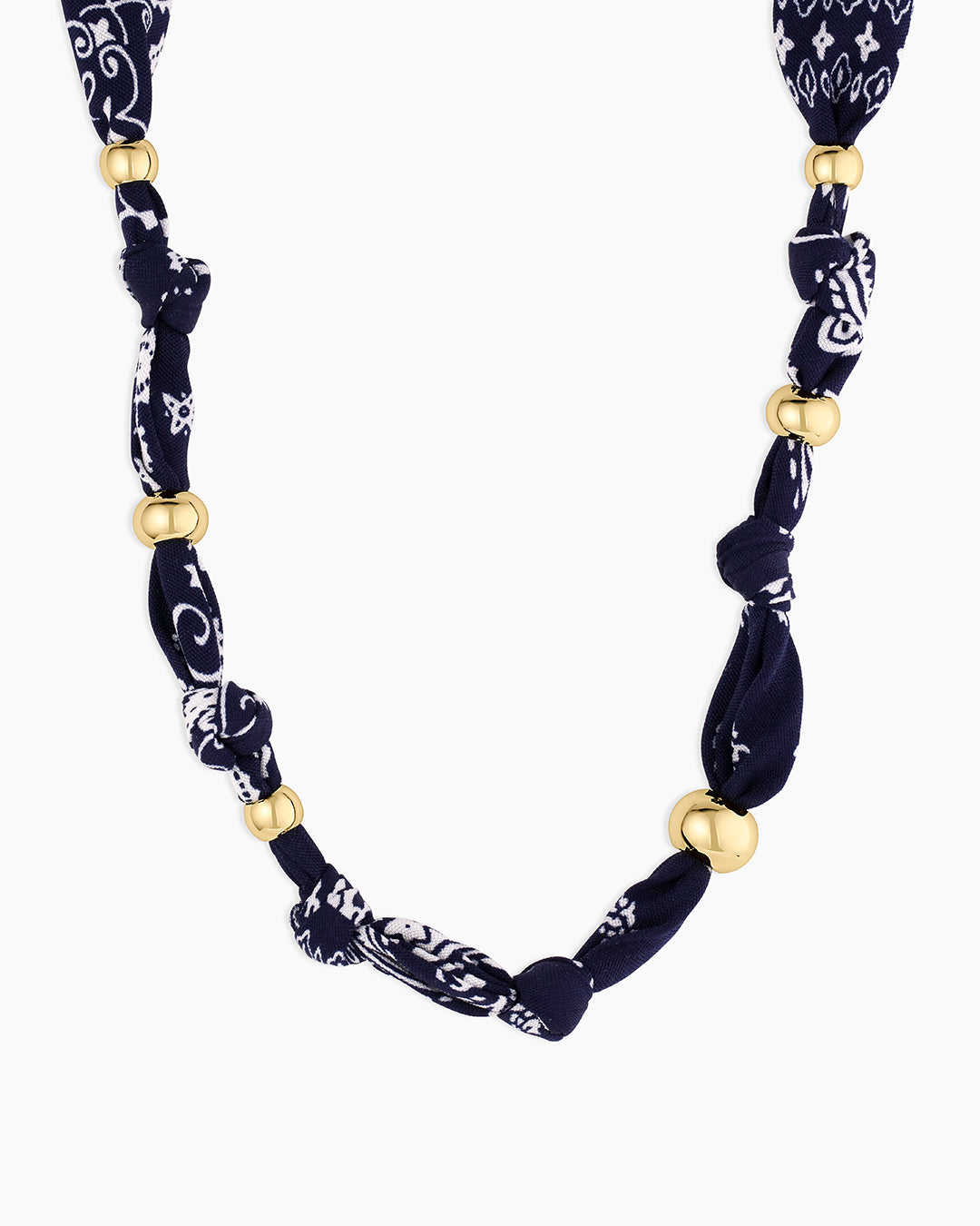Paisley Bandana Knot Necklace  || option::18k Gold Plated, Navy