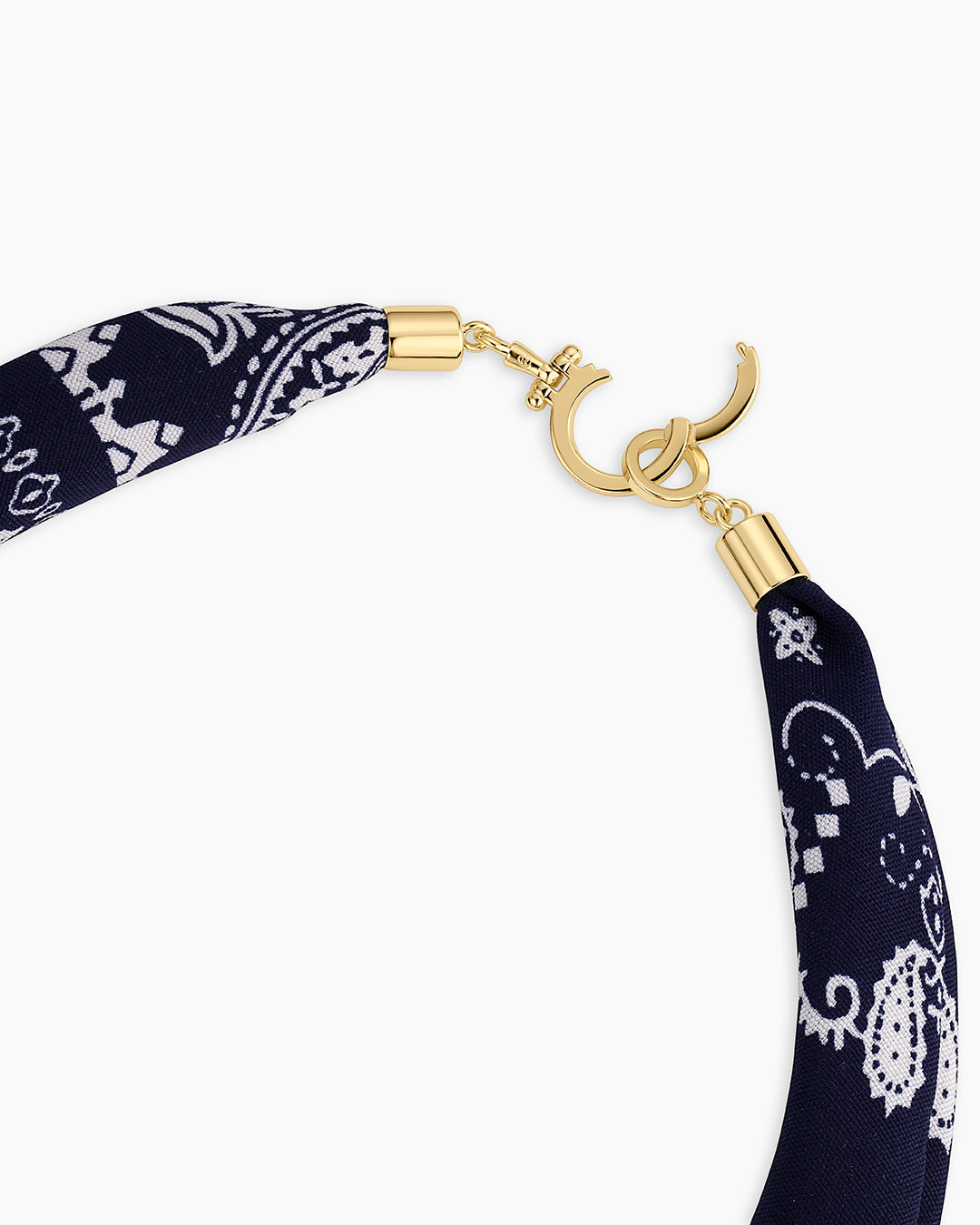 Paisley Bandana Knot Necklace  || option::18k Gold Plated, Navy