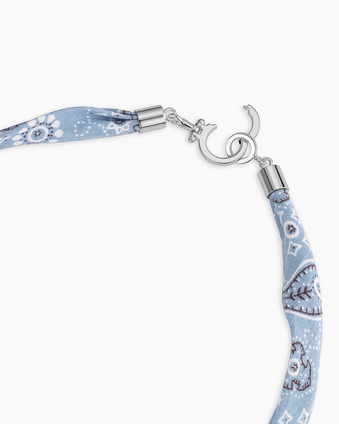 Paisley Bandana Knot Necklace || option::Silver Plated, Chambray