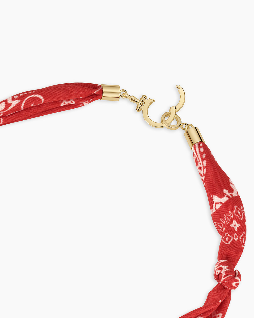 Paisley Bandana Pearl Necklace  || option::18k Gold Plated, Red