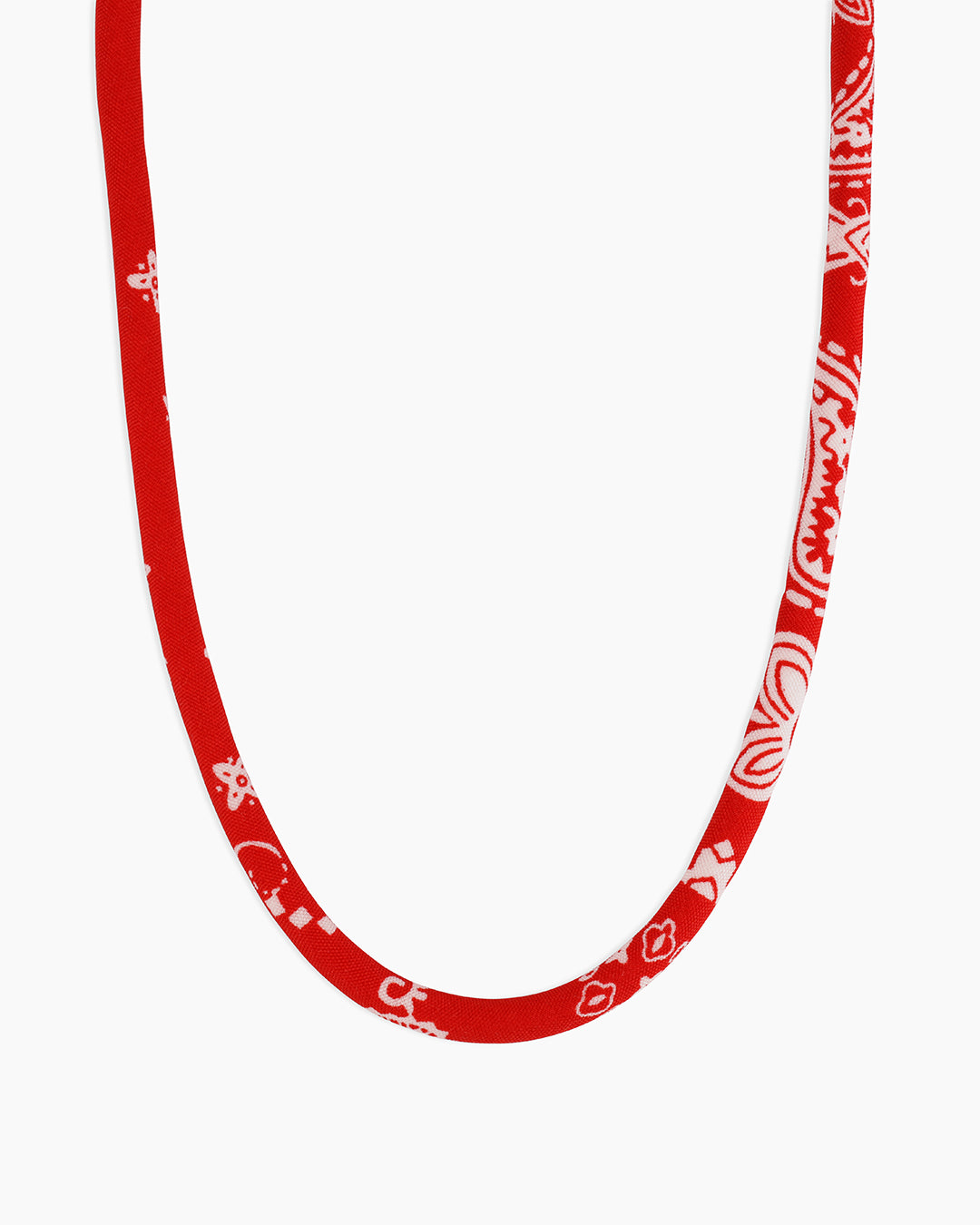 Paisley Bandana Long Necklace || option::18k Gold Plated, Red