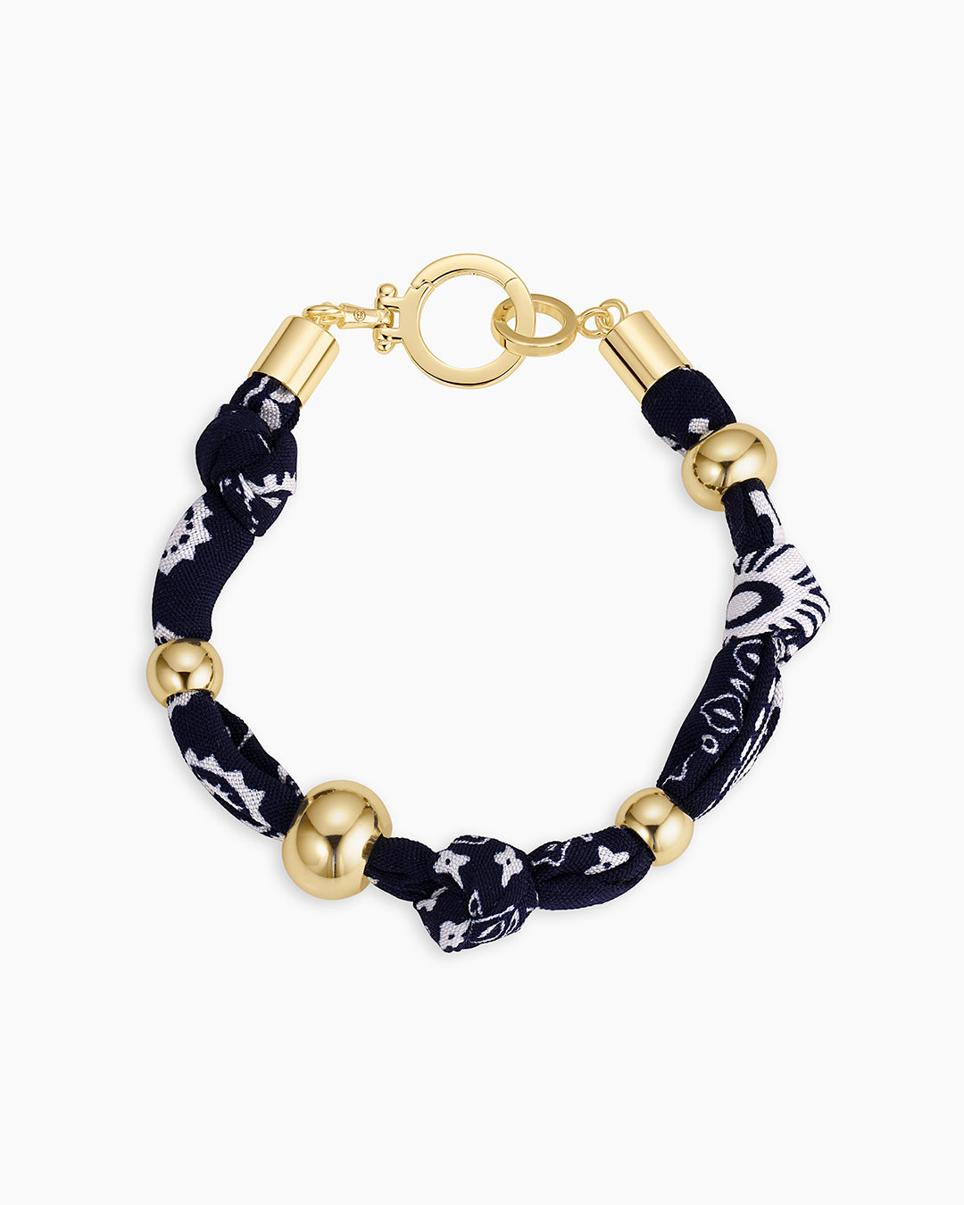 Paisley Bandana Knot Bracelet || option::18k Gold Plated, Navy