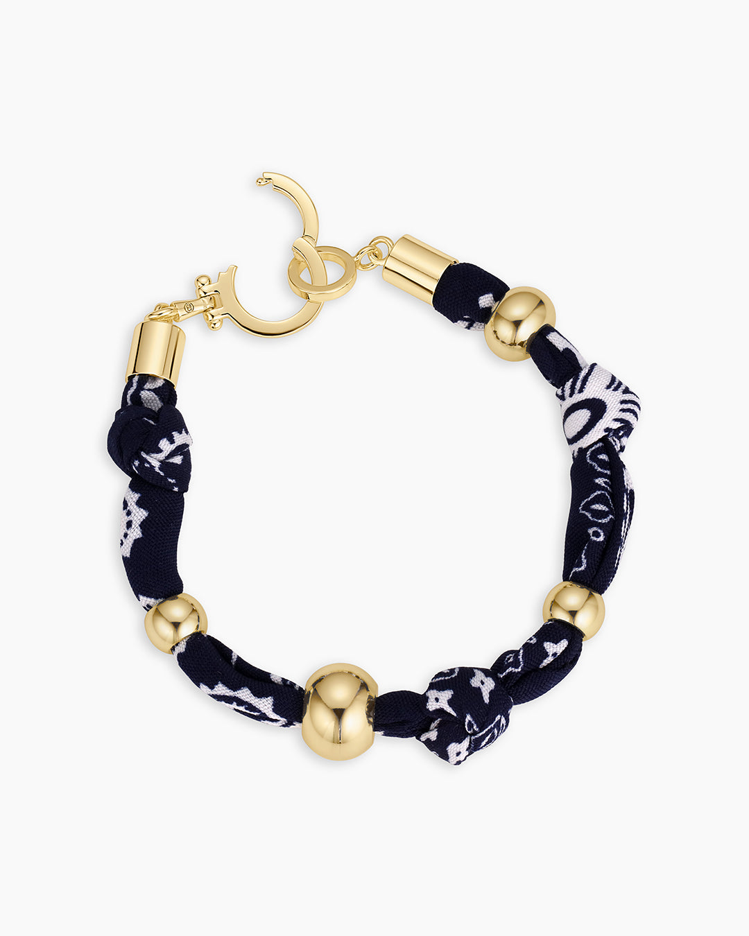 Paisley Bandana Knot Bracelet || option::18k Gold Plated, Navy