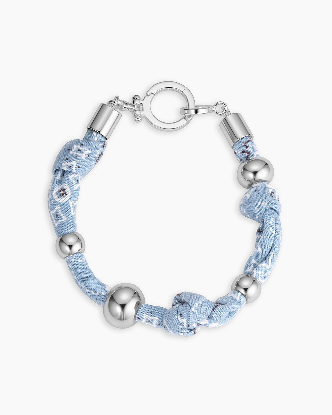 Paisley Bandana Knot Bracelet || option::Silver Plated, Chambray