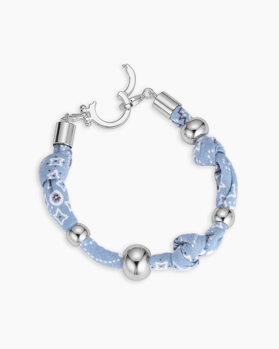 Paisley Bandana Knot Bracelet || option::Silver Plated, Chambray