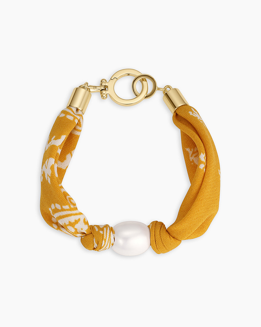 Paisley Bandana Pearl Bracelet || option::18k Gold Plated, Yellow