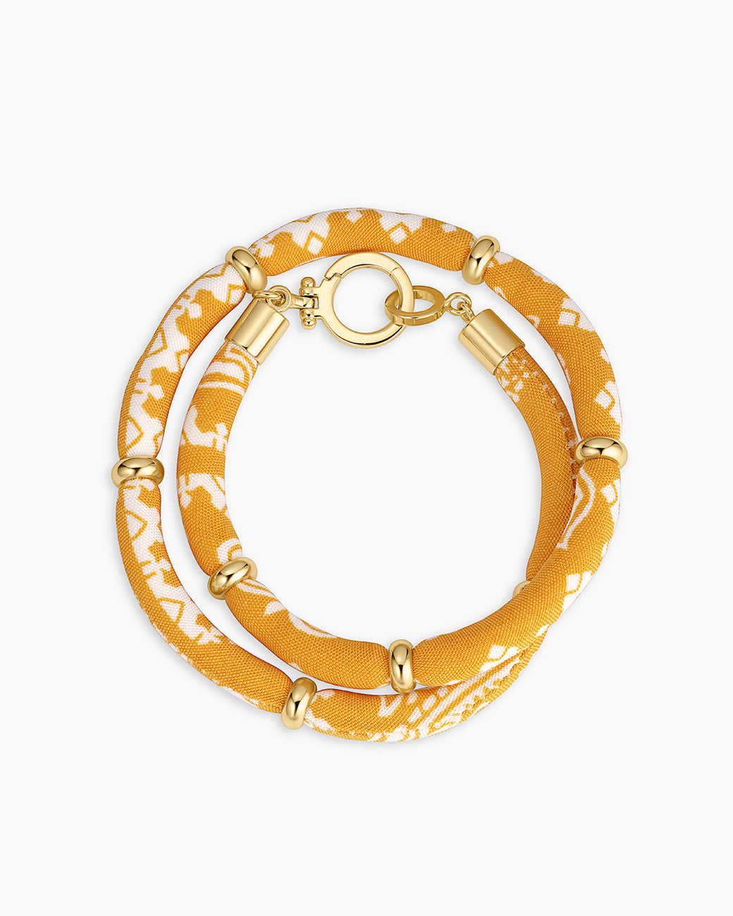 Paisley Bandana Wrap Bracelet  || option::18k Gold Plated, Yellow