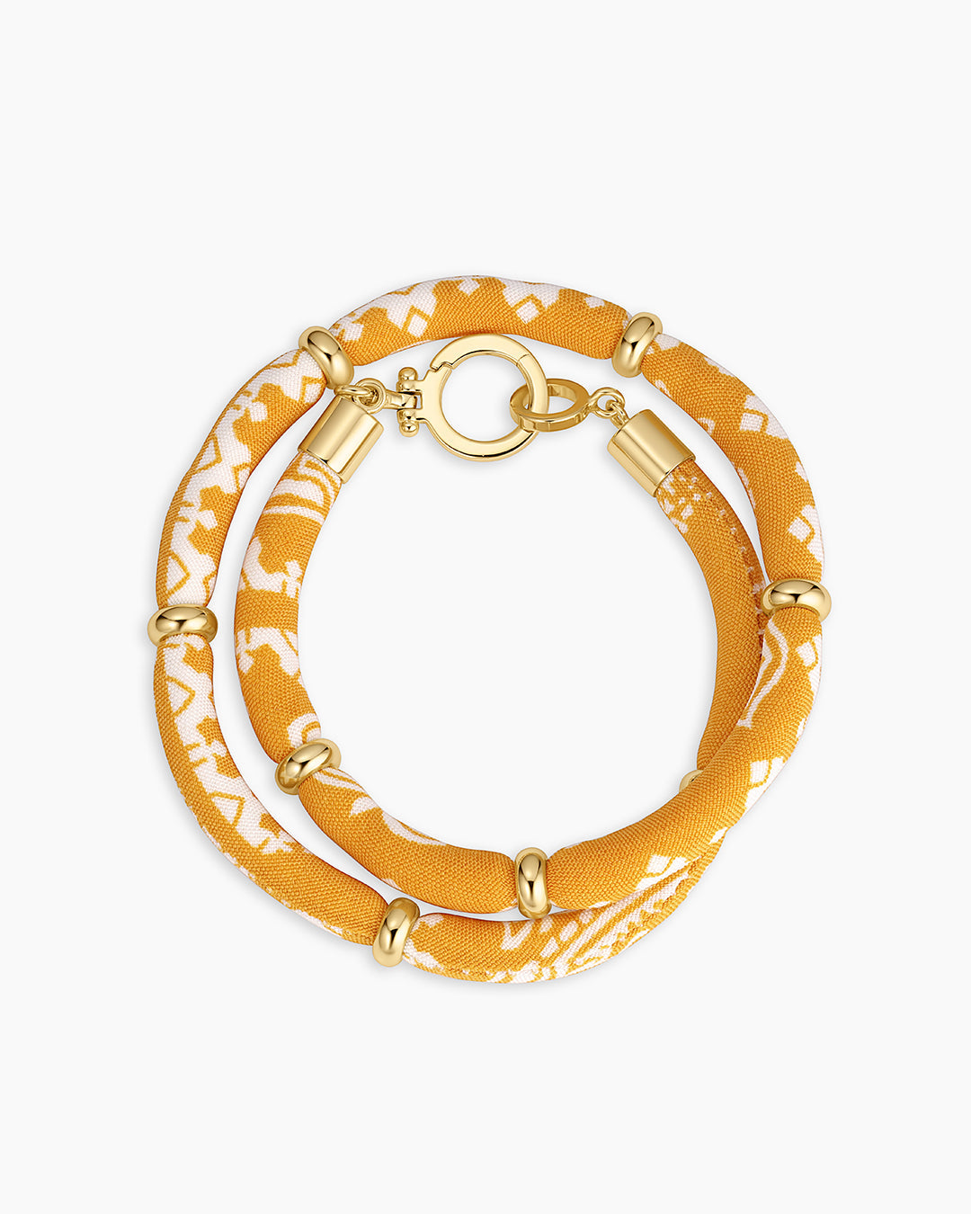 Paisley Bandana Wrap Bracelet  || option::18k Gold Plated, Yellow